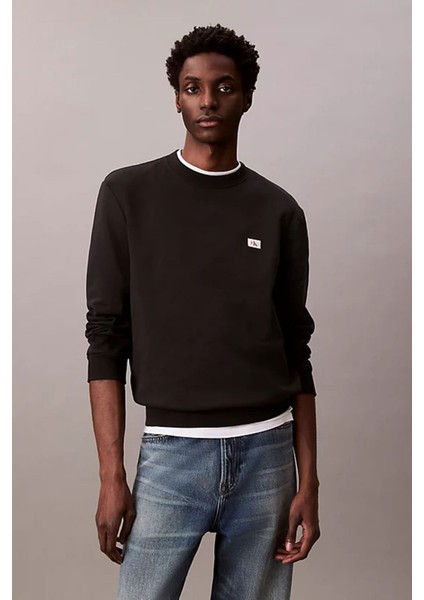 Erkek Ls Eu 350TERRY Badge Sweatshirt - Siyah