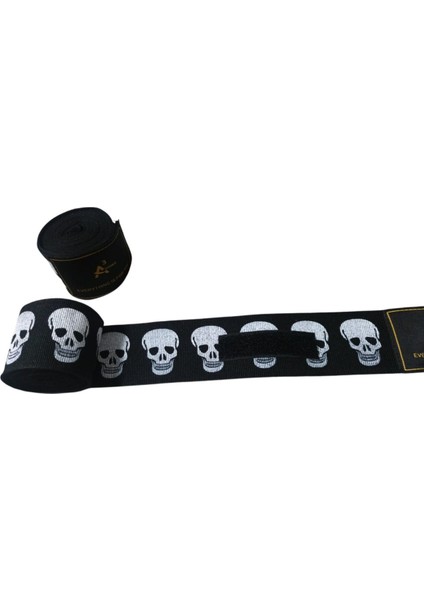 Legacy Boks Eldiveni Kick Boks Muay Thai Eldiveni A3STORE Kurukafa Baskılı Bandajlı 2'li Set