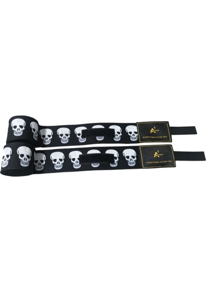 Legacy Boks Eldiveni Kick Boks Muay Thai Eldiveni A3STORE Kurukafa Baskılı Bandajlı 2'li Set