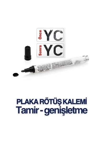 Plaka Yazma Rötüş Kalemi Plaka Kalemi Siyah