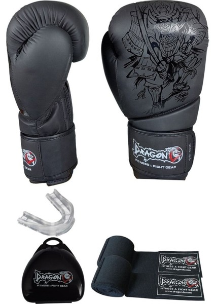 Yakuza Boks Eldiveni -3,5metre Siyah Boks Bandajı - Kutulu Şeffaf Boks Dişliği