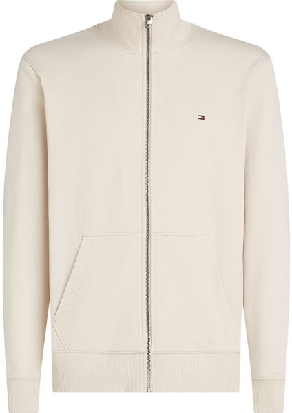 Erkek Essential Terry Fermuarlı Dik Yaka Sweatshirt - Bej
