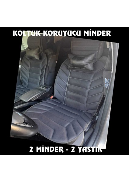 Connect 2002 Için Koltuk ve Kılıf Koruyuvu Süngerli Minder 2li Yastıklı Siyah