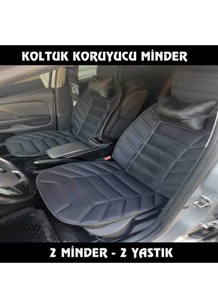 Connect 2002 Için Koltuk ve Kılıf Koruyuvu Süngerli Minder 2li Yastıklı Siyah