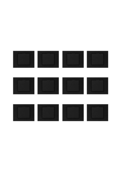 12 Adet Ovivo Grano Siyah Anahtar Çerçeve Dahil 12'li