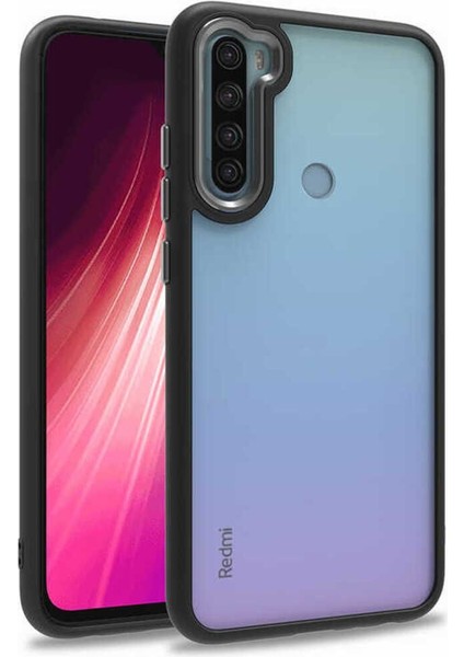 Xiaomi Redmi Note 8 Kılıf Kamera Çıkıntılı Arkası Şeffaf Kenarları Elektroplatin Kaplamadır