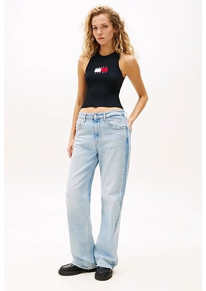 Kadın Ribbed Slim Racerback T-Shirt - Siyah fiyatları