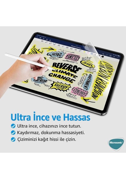 Apple iPad Mini 7 (A17 Pro) 2024 Kağıt Hisli Mat Paper Like Çizilmeye Dayanıklı Flexible Ekran Koruyucu A2993 A2995