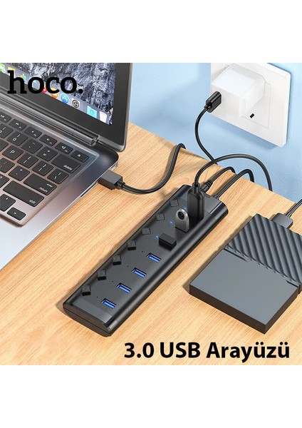 Hoco HB40 7xusb 2.0 Anahtarlı USB Hızlı Şarj ve Veri OKUYUCU-(5775) - NTR3343-4764 fiyatları