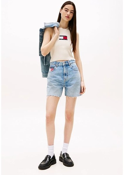 Kadın Ribbed Slim Racerback T-Shirt - Ekru fiyatları