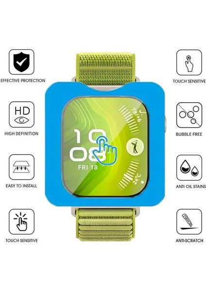 Huawei Watch Fit 4 Pro Uyumlu Ekran Koruyucu Kolay Uygulanabilir Aparatlı Temperli Cam Koruyucu