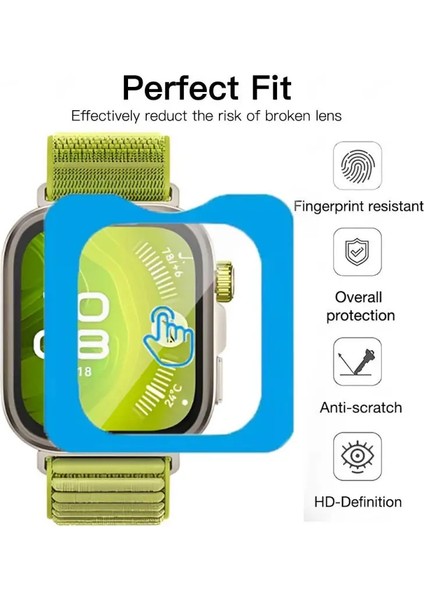 Huawei Watch Fit 4 Pro Uyumlu Ekran Koruyucu Kolay Uygulanabilir Aparatlı Temperli Cam Koruyucu
