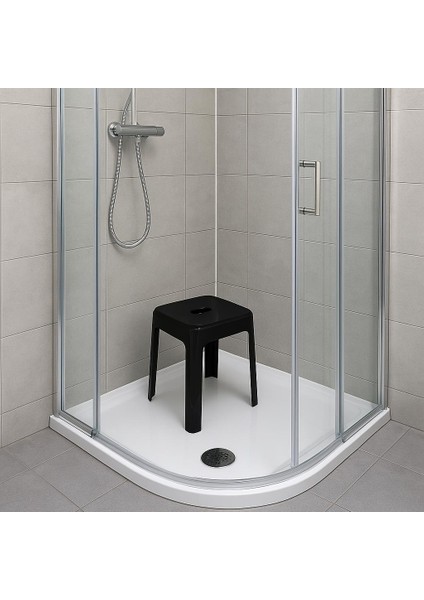 Tabure Sağlam Plastik Kırılmaya Dayanıklı Bahçe, Balkon ,banyo Siyah