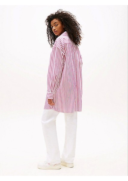 Tjw Ovs Mını Shırt Dress Ext Kadın Pembe Elbise DW0DW211220D5 fiyatları