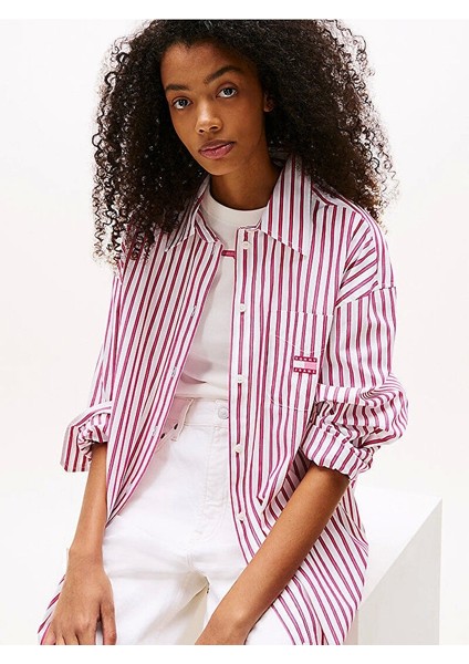 Tjw Ovs Mını Shırt Dress Ext Kadın Pembe Elbise DW0DW211220D5 modelleri