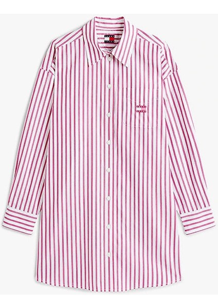 Tjw Ovs Mını Shırt Dress Ext Kadın Pembe Elbise DW0DW211220D5 indirimleri