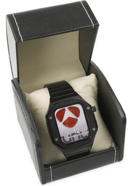 Apple Watch 44MM KR409 Metal Kordon - Siyah Svlrs