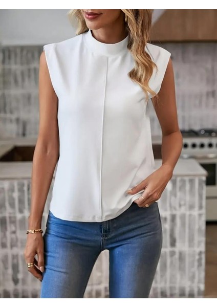 Kadın Kısa Reglan Kollu Yarı Balıkçı Yaka Ithal Krep Bluz fırsatları