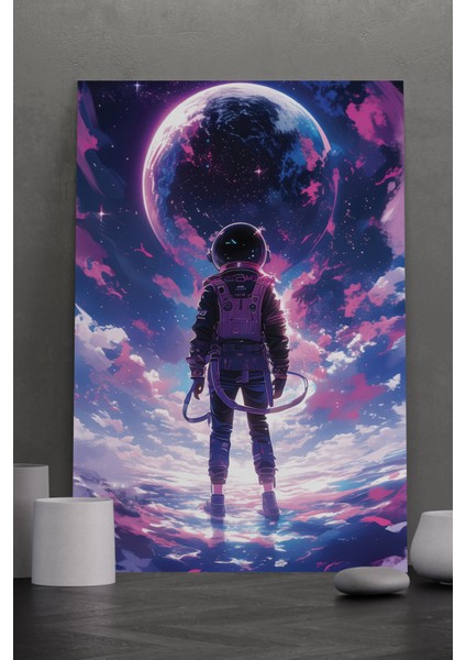 Bulutların Üzerinde Gezen Astronot Kanvas Tablo