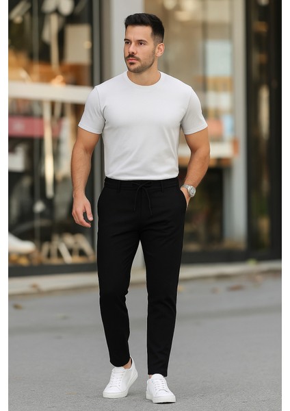 Erkek Beli Bağcıklı Jogger Pantolon