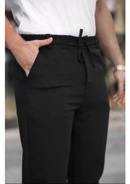 Erkek Beli Bağcıklı Jogger Pantolon
