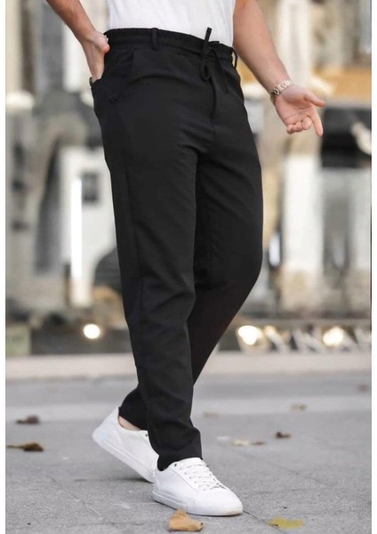 Erkek Beli Bağcıklı Jogger Pantolon