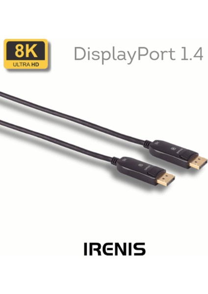 Irenıs Fiber Optik Displayport 1.4 Kablo