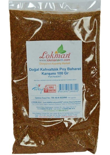 Kahvaltılık Poy Karışımı 100 gr Paket