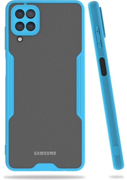Samsung Galaxy A22 Kılıf Platin Silikon - Mavi Svlrs