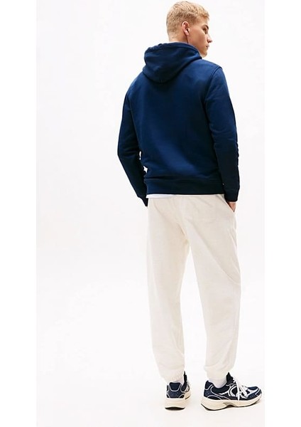 Erkek Reg Badge Kapüşonlu Sweatshirt - Lacivert