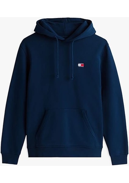Erkek Reg Badge Kapüşonlu Sweatshirt - Lacivert