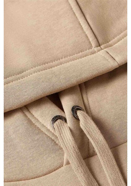 Erkek Th Chest Logo Drawstring Sweatshirt - Bej fırsatları