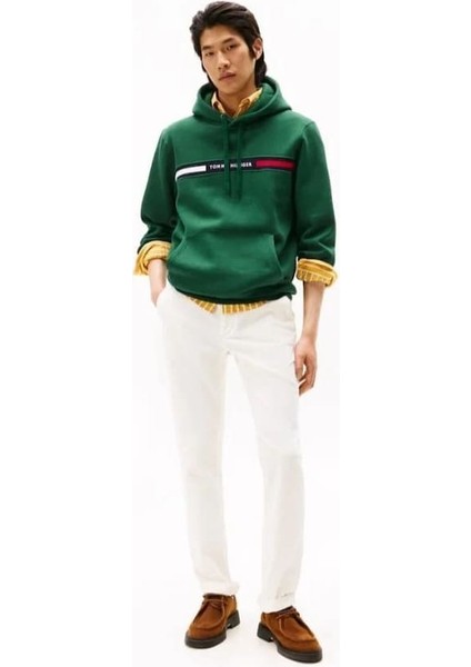 Erkek Th Chest Logo Drawstring Sweatshirt - Yeşil fiyatları