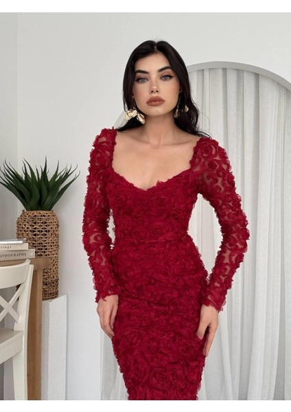 Folers Çiçek Desenli Elbise