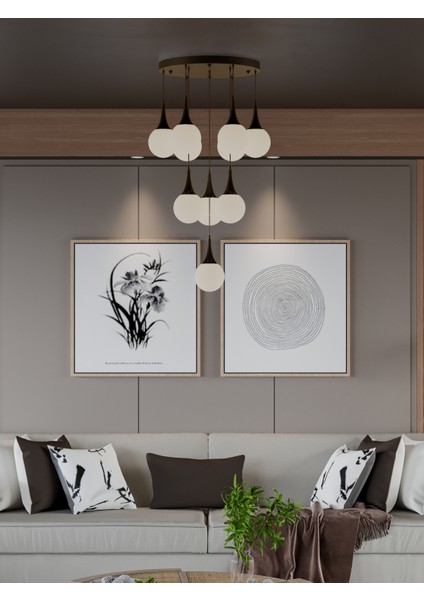 Galaxy Modern 10'lu Sarkıt Eskitme Metal Avize - Beyaz Renk Cam, E27 Duy, Dekoratif Aydınlatma fiyatları