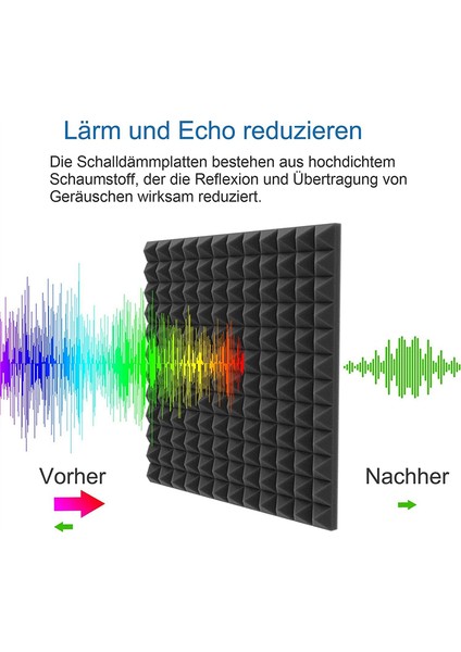 12 Paket Akustik Köpük Kendinden Yapışkanlı Piramit Köpük, Ses Emici (Yurt Dışından) fırsatları