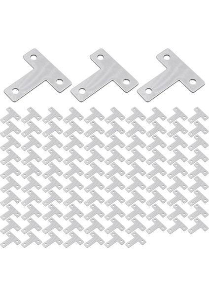 100 Adet Düz T Tamir Plakası, Paslanmaz Çelik T Braketleri (Yurt Dışından)