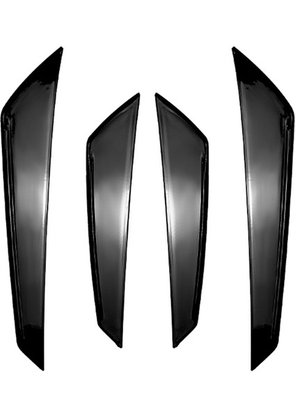 Araba Ön Tampon Dış Taraf Ayırıcı Spoiler Kanat Kaplama Parlak Siyah (Yurt Dışından)