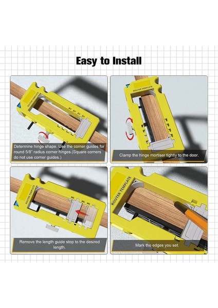 Kapı Menteşesi Yönlendirici Şablonu Çıkarılabilir Ekler 3-5 Inç Uzunluğa Uygun (Yurt Dışından) indirimleri