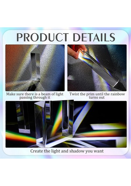 Fotoğrafçılık Için 2 Adet 6 Inç Kristal Optik Cam Üçgen Prizma (Yurt Dışından) modelleri