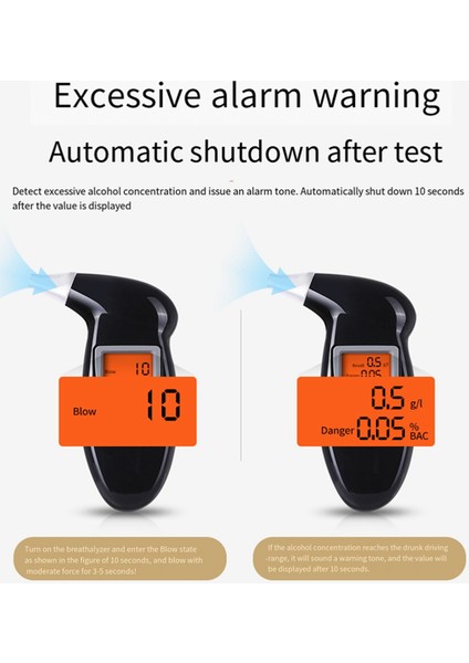 Taşınabilir Nefes Alkol Test Cihazı El Tipi Alkolmetre Alcotest Testi (Yurt Dışından)