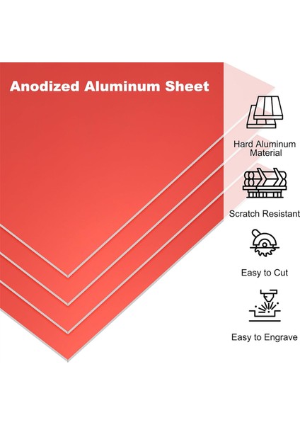 7X5X1/32 Inç Eloksallı Alüminyum Levha, 0,8 mm Kalınlığında Gravür Boşlukları, A (Yurt Dışından) indirimleri