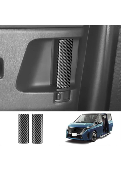 Karbon Fiber Desenli Kapı Kolu Çerçeve Paneli Kaplamaları Sticker (Yurt Dışından)