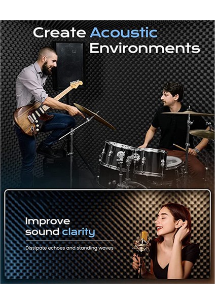 12 Paket Akustik Köpük 1INX12INX12IN Yüksek Yoğunluklu, Hızlı Iyileşen Levha (Yurt Dışından) fiyatları