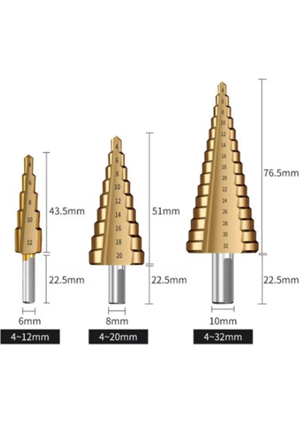 6 Parça Titanyum Kaplamalı Pagoda Matkabı Testere Dişli Matkap Seti (Yurt Dışından) modelleri