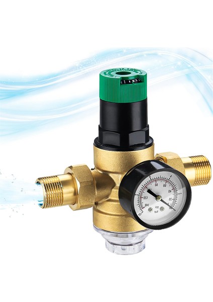 Basınç Regülatörü Su 3/4ın, Su Basınç Ölçer ve Örgü Filtre ile (Yurt Dışından)