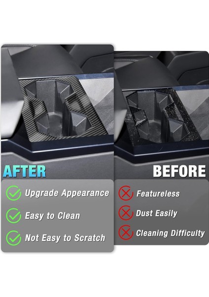 Mat Karbon Fiber Desenli Orta Konsol Bardak Tutucu Kapağı (Yurt Dışından)