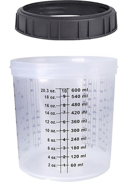 1set Sprey Boya Tankı Püskürtme Karıştırma Kabı 600ML (Yurt Dışından)