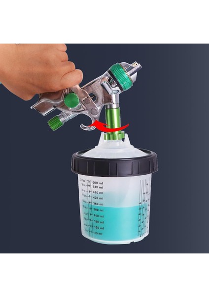 1set Sprey Boya Tankı Püskürtme Karıştırma Kabı 600ML (Yurt Dışından)