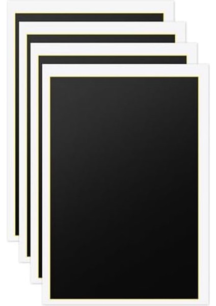 4 Yaprak 15,35X10,63 Inç Lazer Renkli Gravür Kağıdı (Siyah, 39X27 Cm) (Yurt Dışından)